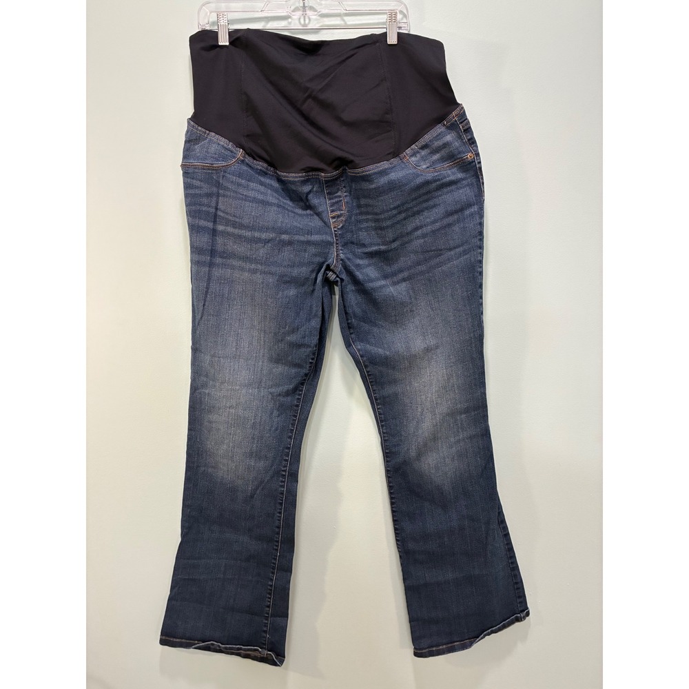 Isabel Maternity by Ingrid & Isabel Skinny Bootcut Jeans Dark Wash Size 18